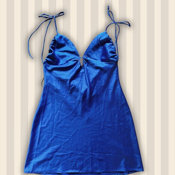 Secondhand Dynamite cobalt blue slip dress - Size: Medium - Picture 3 of 8
